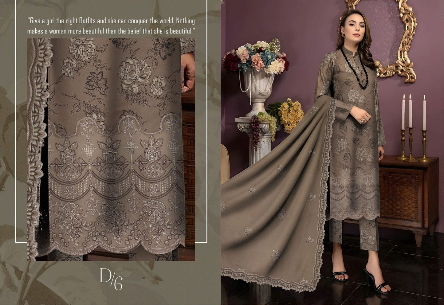 Preimum Peach Dhanak Daman Fancy Embroidered with Heavy #6