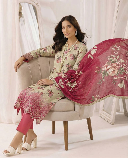 Uroosh Embroidered Premium Lawn 3 Piece 05