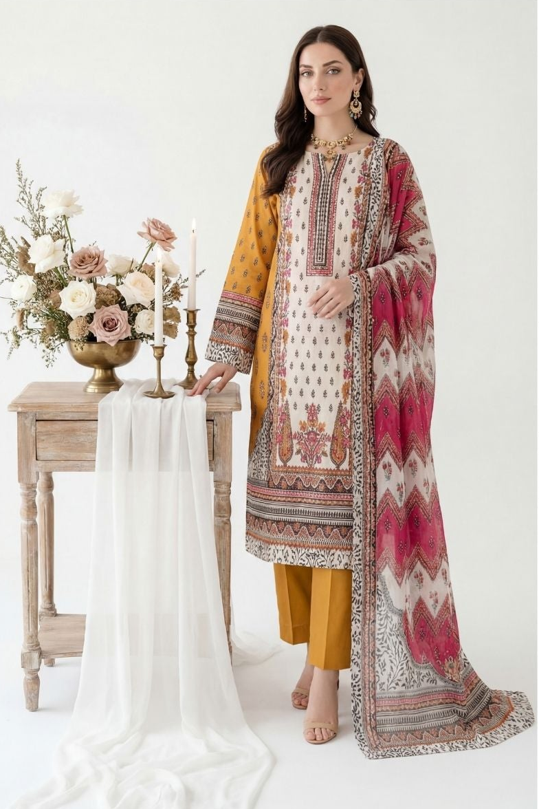 Anchal Printed banna Dora Lawn 3 piece 08