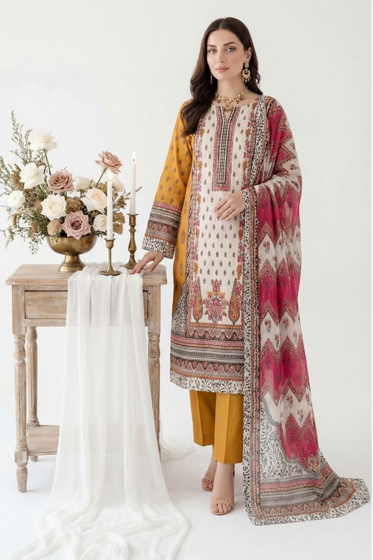Anchal Printed banna Dora Lawn 3 piece 08