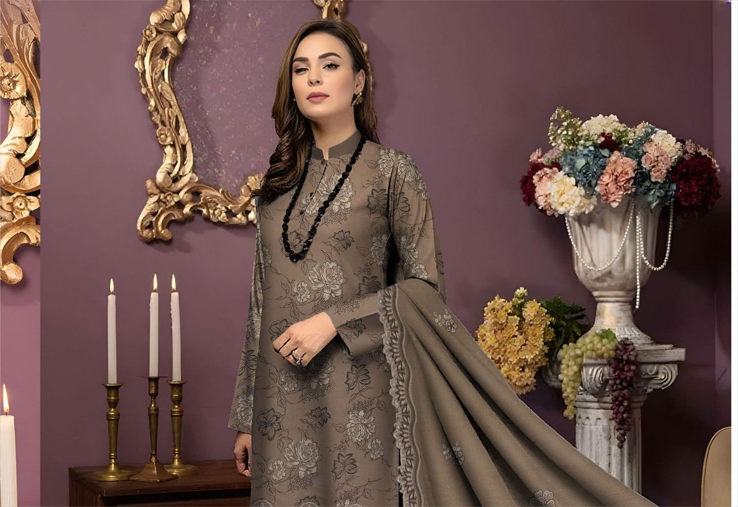 Preimum Peach Dhanak Daman Fancy Embroidered with Heavy #6