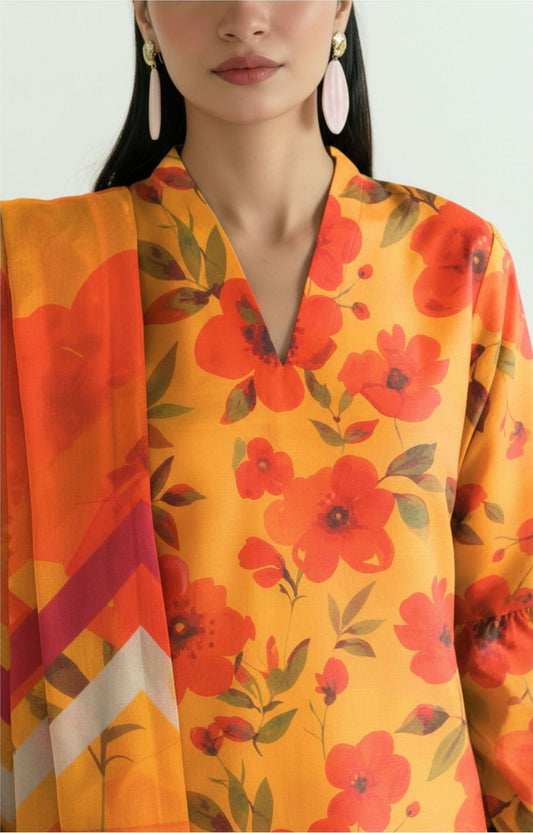 Orang Printed Premium Lawn 3 Piece 07