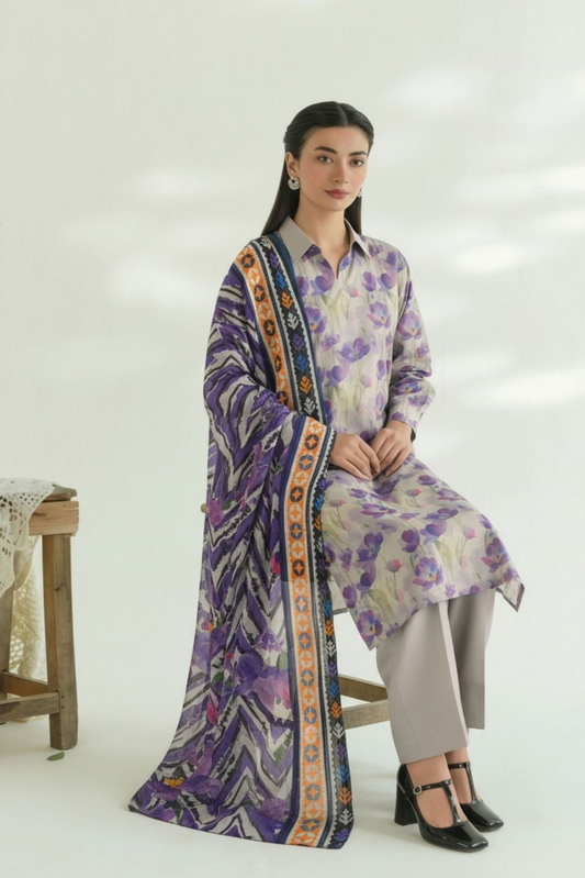 Orang Printed Premium Lawn 3 Piece 08