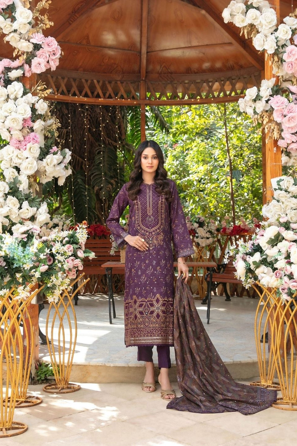 Gulbahaar Embroidered Digital Printed Lawn 3 Piece 2788