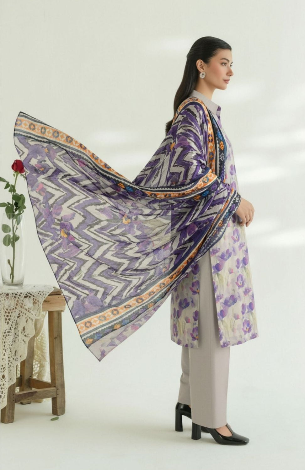 Orang Printed Premium Lawn 3 Piece 08