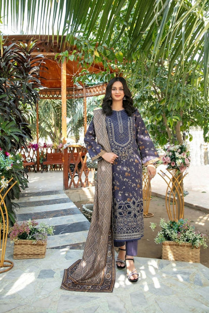 Gulbahaar Embroidered Digital Printed Lawn 3 Piece 2789