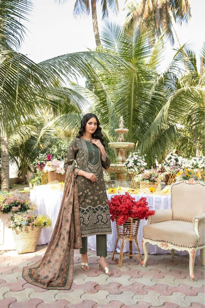 Gulbahaar Embroidered Digital Printed Lawn 3 Piece 2790