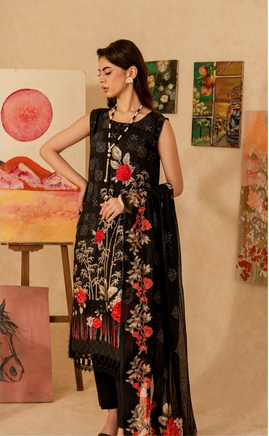 Cross Stich Embroidered Banna Dora Viscose D#1