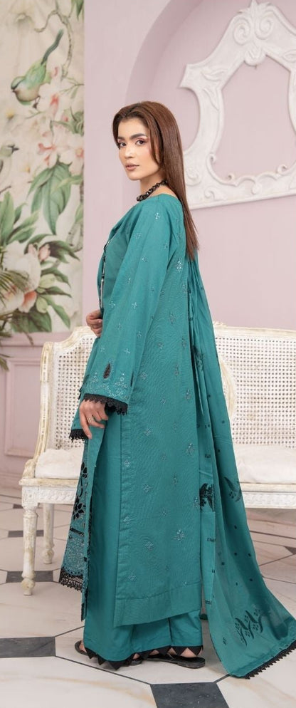 Bismil Embroidered lawn 3 piece 05