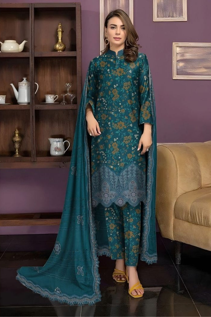 Preimum Peach Dhanak Daman Fancy Embroidered with Heavy #1