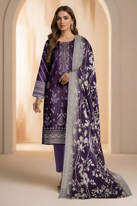 Diva Lawn Embroidered 3 Piece 10 - Waheed Javaid Collections