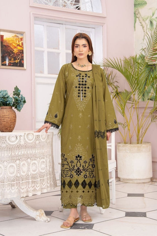 Bismil Embroidered lawn 3 piece 01