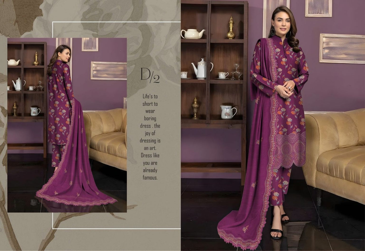 Preimum Peach Dhanak Daman Fancy Embroidered with Heavy #2