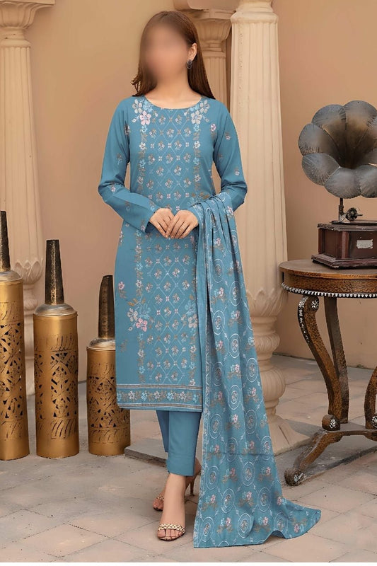 Silver Peach Suits With Heavy Breeze Embroidered Shawals #3