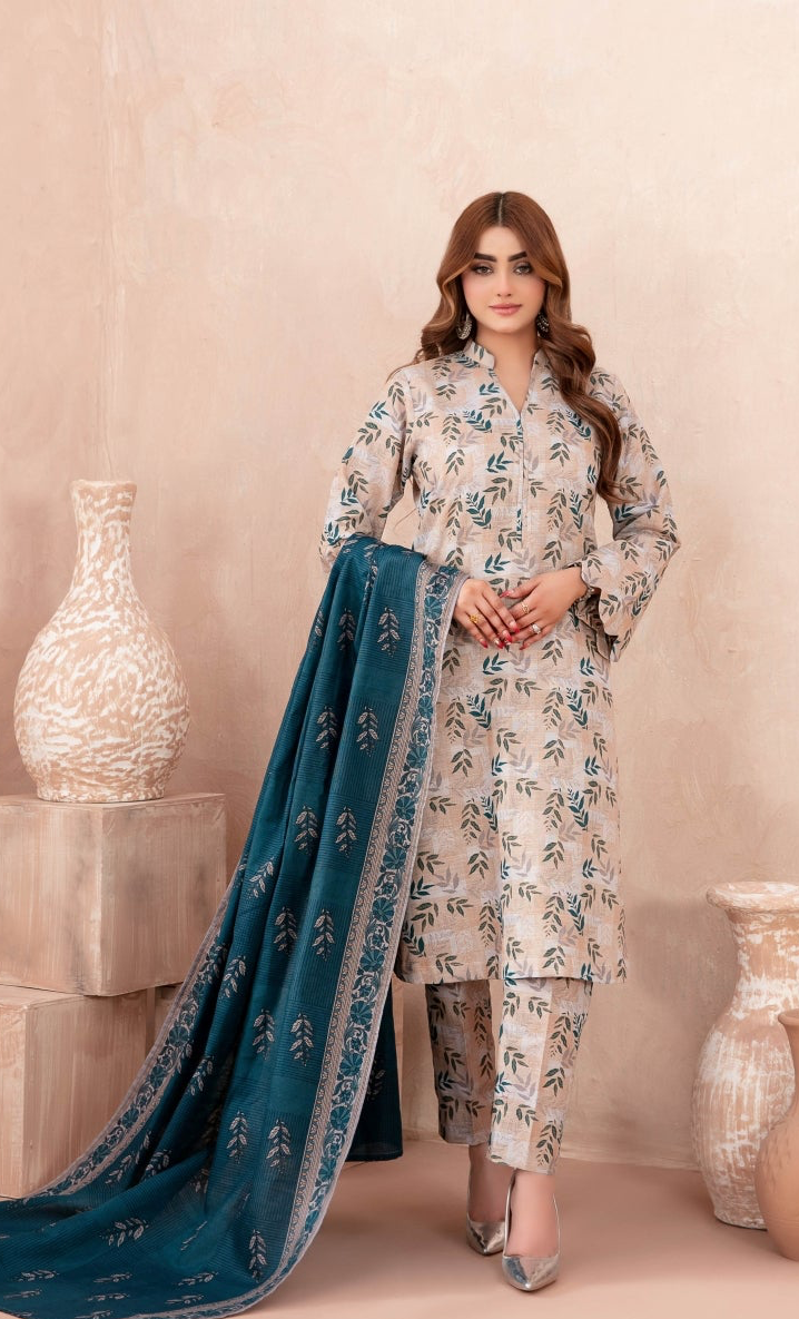 Nazli Tawakkal Premium High Quality Khaddar Printed 3 Piece D#51 - Waheed Javaid Collections