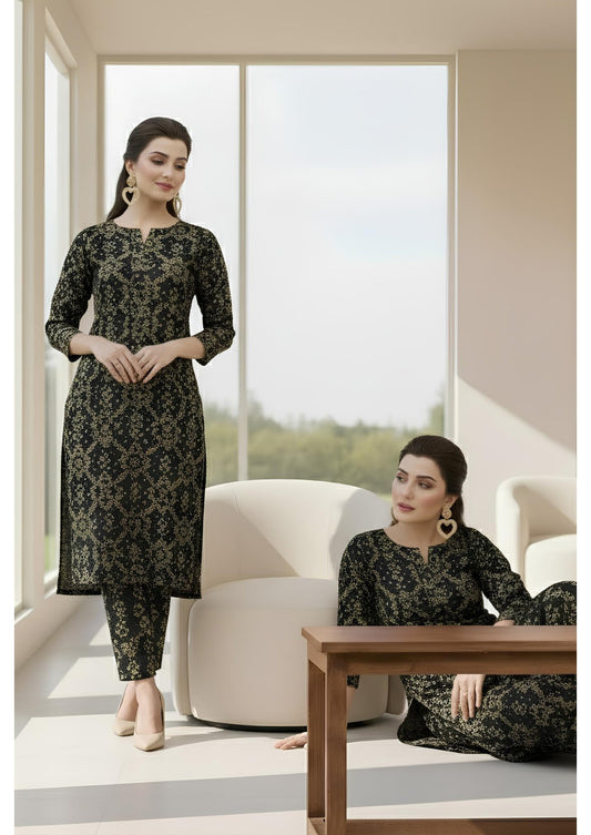 Breeze Premium High Quality Lawn 2 Piece Shirt & Trouser D#206 - Waheed Javaid Collections