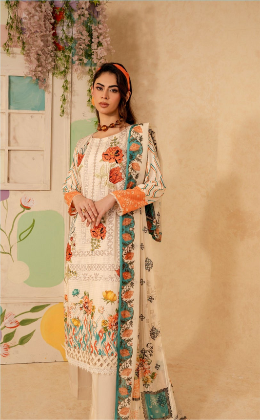 Cross Stich Embroidered Banna Dora Viscose D#4