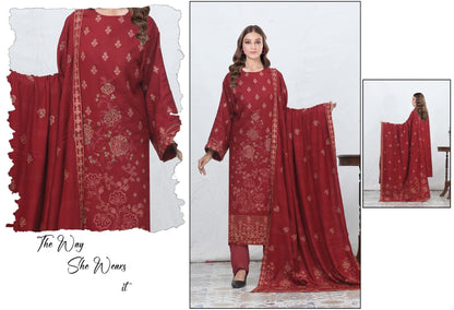 Chamki Preimum Wool Embroidered 3 Piece #11