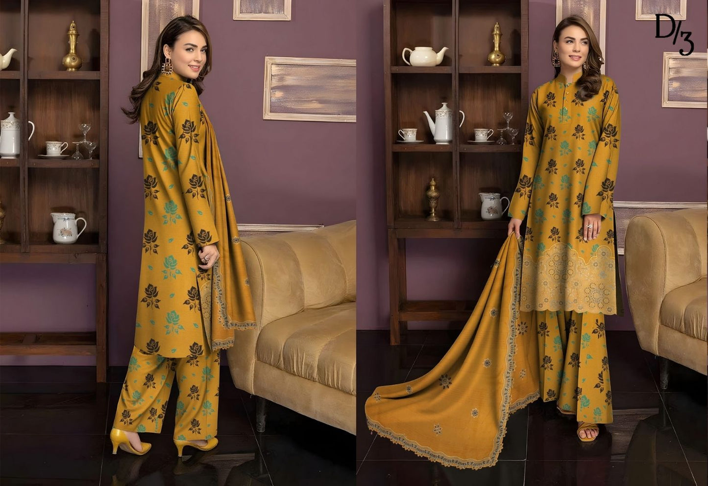 Preimum Peach Dhanak Daman Fancy Embroidered with Heavy #3