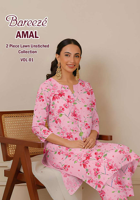 Breeze Premium High Quality Lawn 2 Piece Shirt & Trouser D#103 - Waheed Javaid Collections