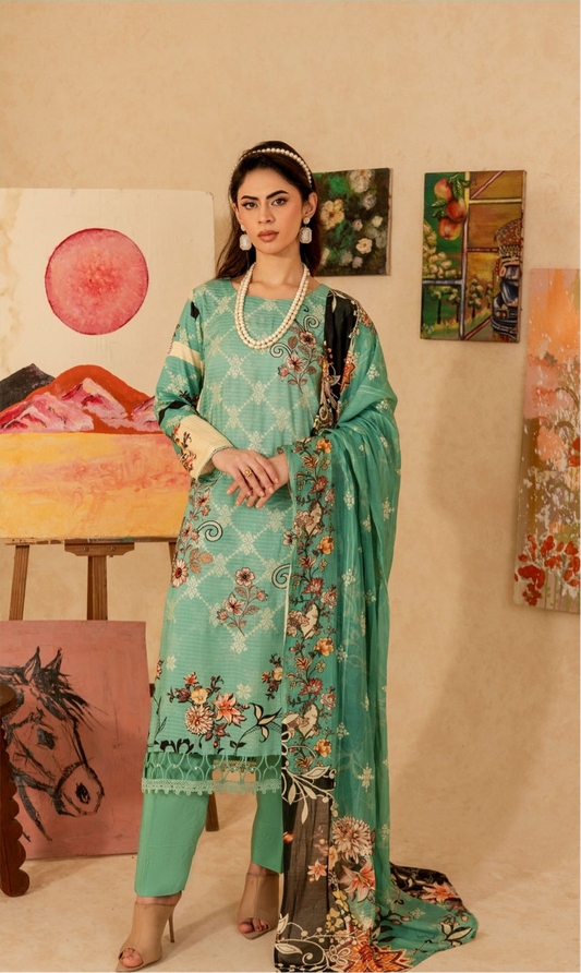 Cross Stich Embroidered Banna Dora Viscose D#3
