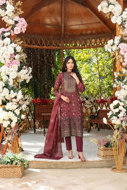 Gulbahaar Embroidered Digital Printed Lawn 3 Piece 2783