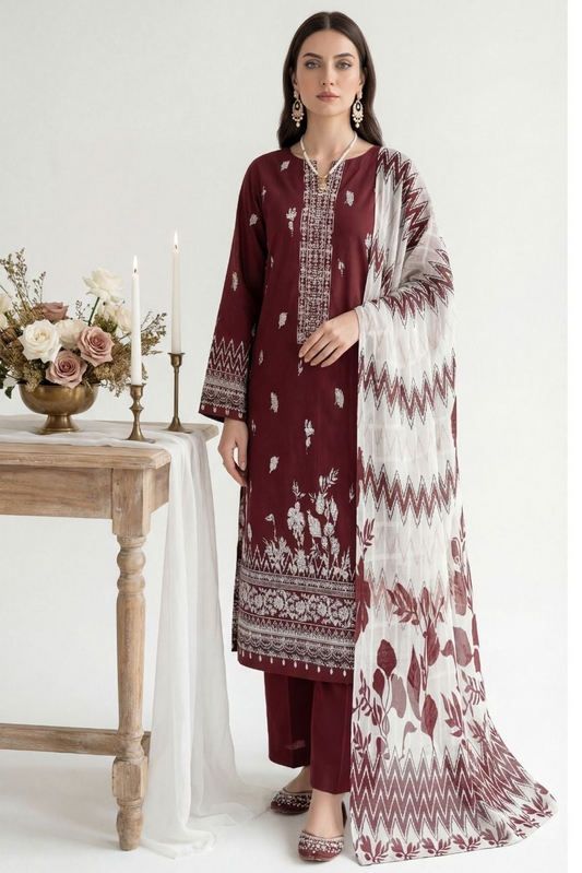 Anchal Printed banna Dora Lawn 3 piece 04