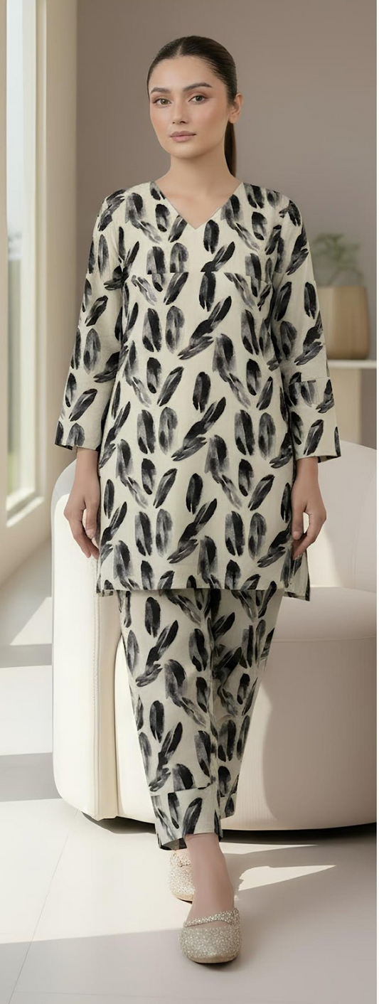 Breeze Premium High Quality Lawn 2 Piece Shirt & Trouser D#209 - Waheed Javaid Collections