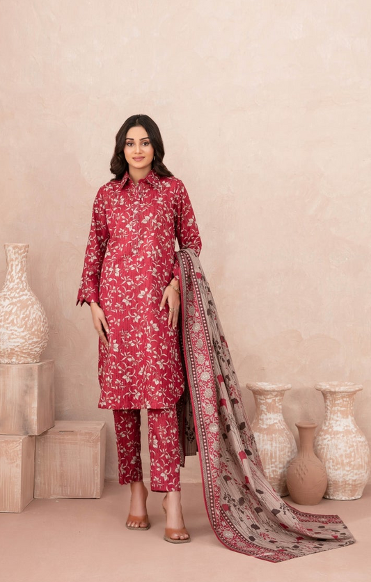 (Nazli Tawakkal Premium High Quality Khaddar Printed 3 Piece D#47
