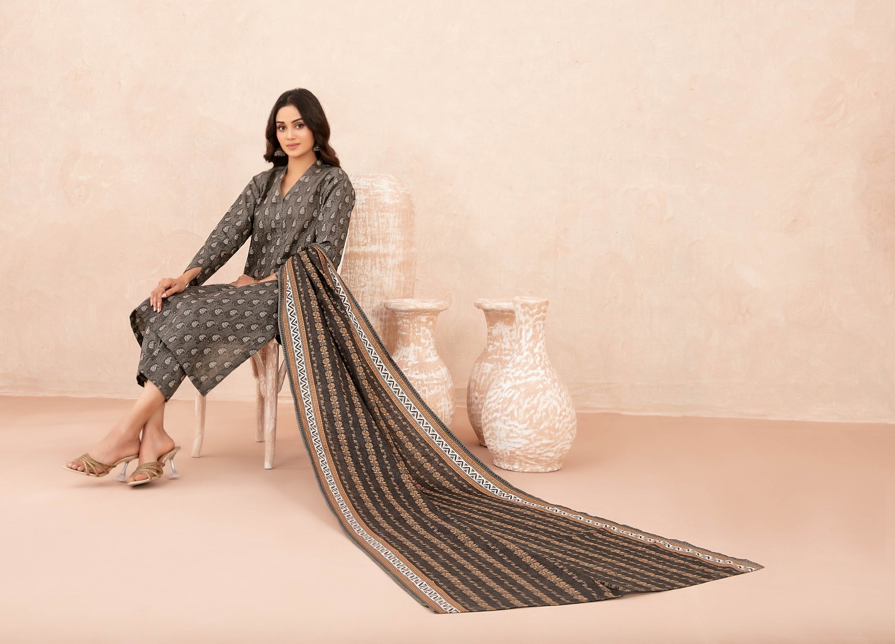 Nazli Tawakkal Premium High Quality Khaddar Printed 3 Piece D#43 - Waheed Javaid Collections