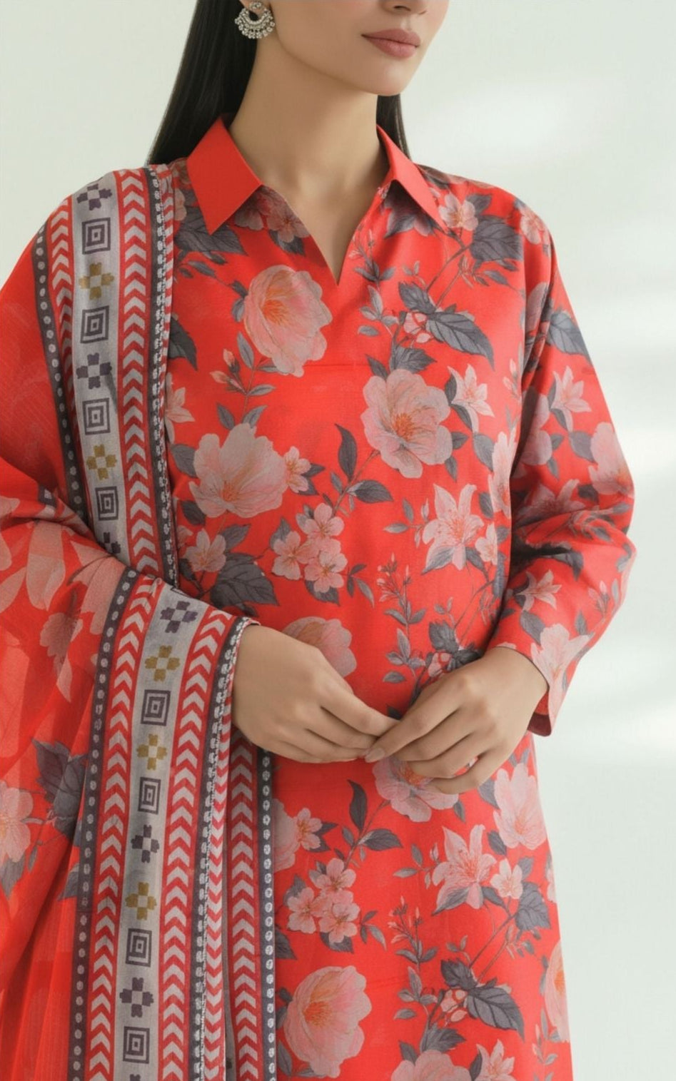 Orang Printed Premium Lawn 3 Piece 04