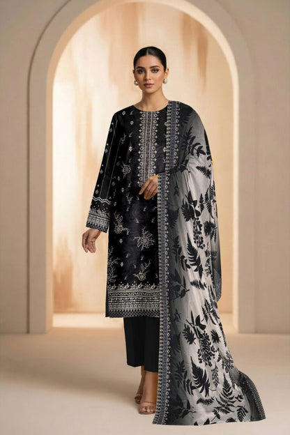 Diva Lawn Embroidered 3 Piece 02 - Waheed Javaid Collections