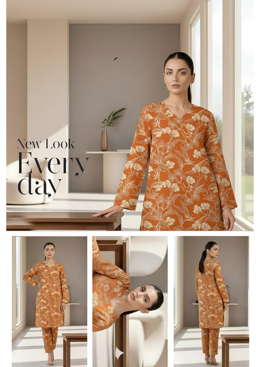 Breeze Premium High Quality Lawn 2 Piece Shirt & Trouser D#205 - Waheed Javaid Collections