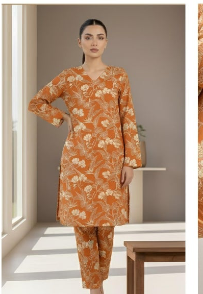 Breeze Premium High Quality Lawn 2 Piece Shirt & Trouser D#205 - Waheed Javaid Collections