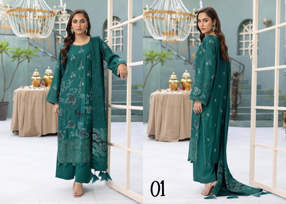 ESSENTIAL Viscose Jacquard Mahay 01 - Waheed Javaid Collections