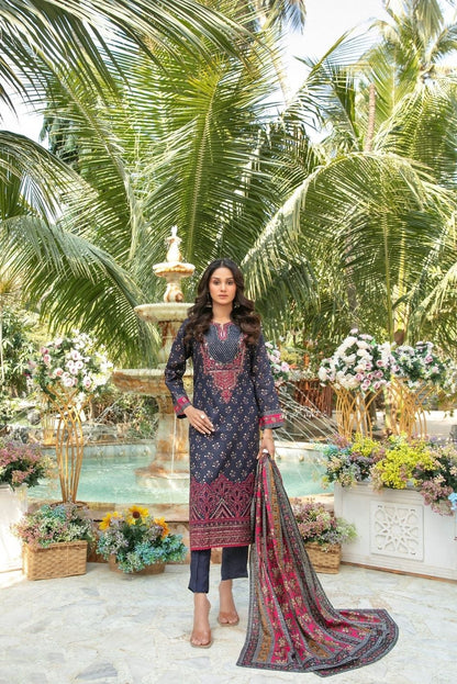 Gulbahaar Embroidered Digital Printed Lawn 3 Piece 2784