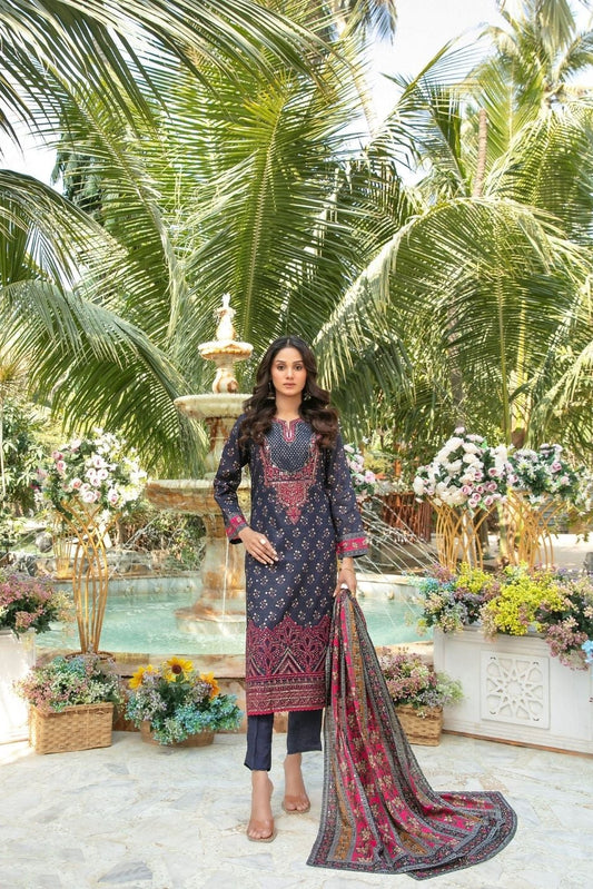 Gulbahaar Embroidered Digital Printed Lawn 3 Piece 2784