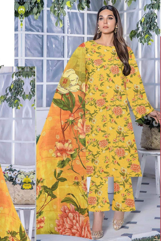 Saffron Viscose Full Print All over #4