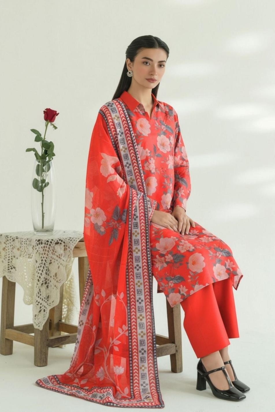 Orang Printed Premium Lawn 3 Piece 04