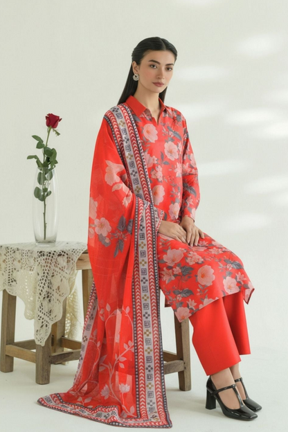 Orang Printed Premium Lawn 3 Piece 04