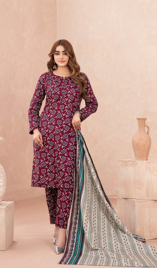 Nazli Tawakkal Premium High Quality Khaddar Printed 3 Piece D#45