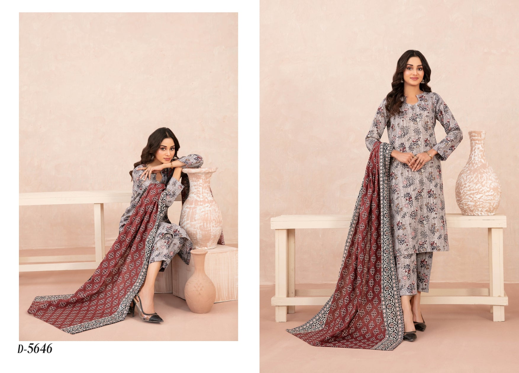 Nazli Tawakkal Premium High Quality Khaddar Printed 3 Piece D#46 - Waheed Javaid Collections