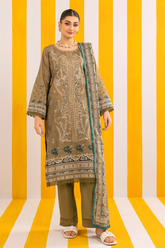 Abisha Lawn 3 Piece Embroidered #01 - Waheed Javaid Collections