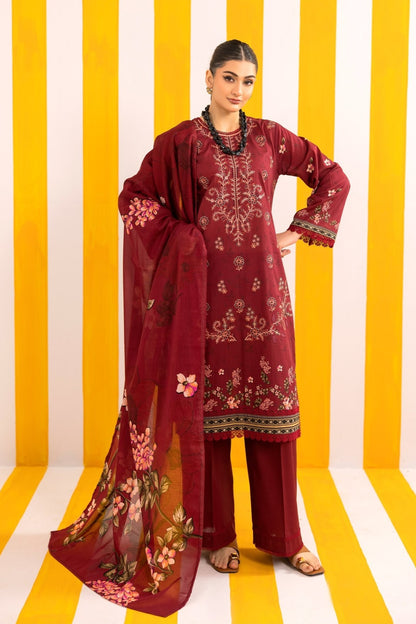 Abisha Lawn 3 Piece Embroidered #02 - Waheed Javaid Collections