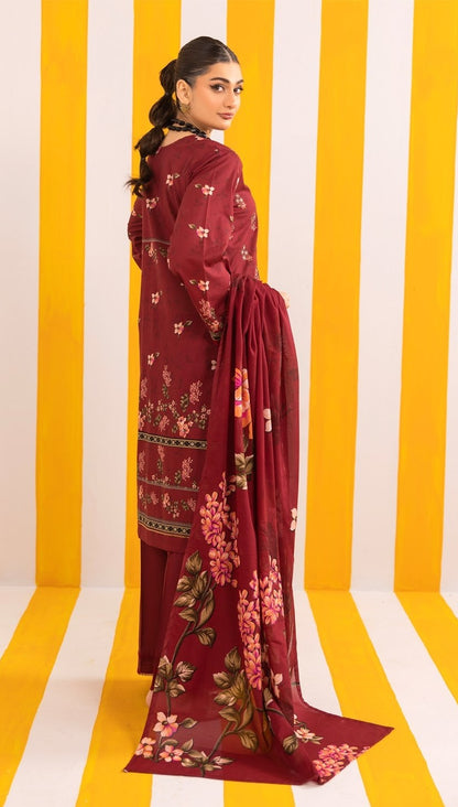Abisha Lawn 3 Piece Embroidered #02 - Waheed Javaid Collections