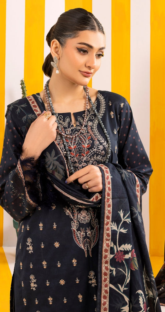 Abisha Lawn 3 Piece Embroidered #03 - Waheed Javaid Collections