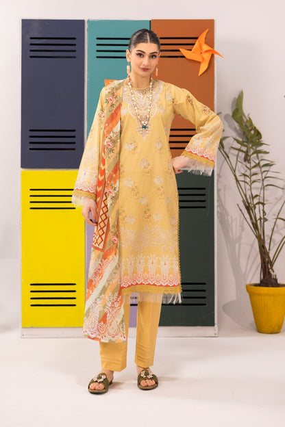 Abisha Lawn 3 Piece Embroidered #06 - Waheed Javaid Collections