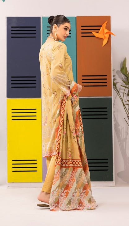 Abisha Lawn 3 Piece Embroidered #06 - Waheed Javaid Collections