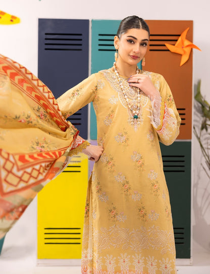 Abisha Lawn 3 Piece Embroidered #06 - Waheed Javaid Collections