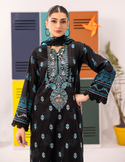 Abisha Lawn 3 Piece Embroidered #07 - Waheed Javaid Collections